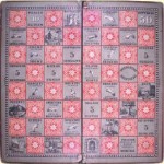 Color photo of a game board similar to chess or checkers